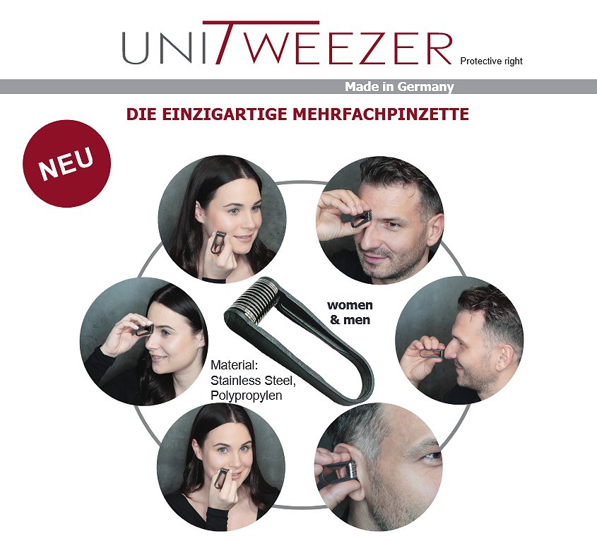 Pinzette UniTweezer Professionelle Mehrfachpinzette Display 6x rot